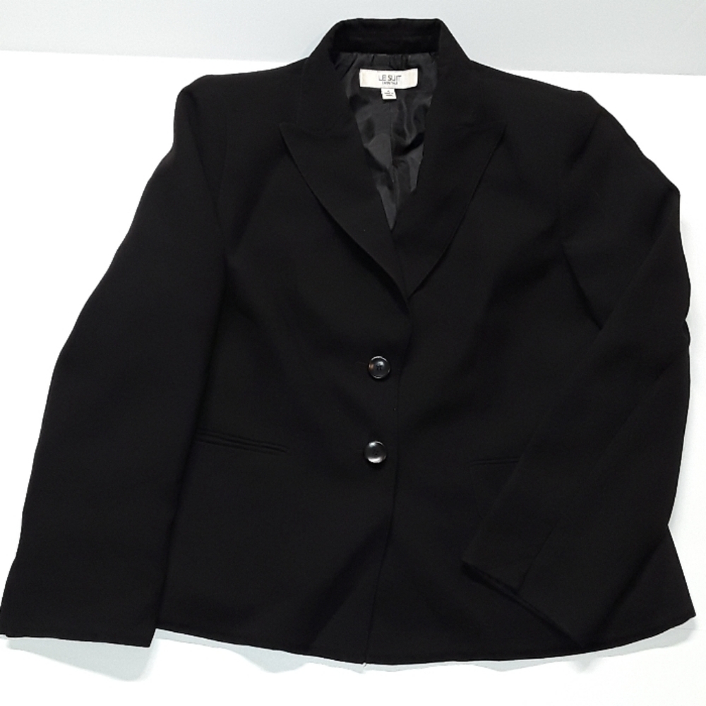 Le Suit womens black jacket size 14